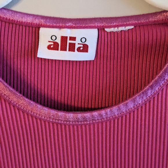 Hot pink Alia ribbed T-shirt vintage - Picture 4 of 5